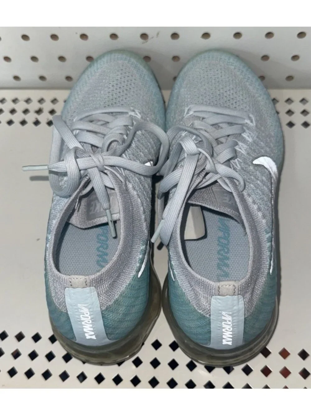 Nike Air VaporMax Ice Flash Womens Athletic Running Shoes Size 7.5 Blue Gray